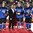 COLOGNE, GERMANY - MAY 20: Finland's Sebastian Aho #20, Julius Honka #60 and Veli-Matti Savinainen #19 are presented with the players of the tournament awards following a 4-1 loss to team Sweden during semifinal round action at the 2017 IIHF Ice Hockey World Championship. (Photo by Matt Zambonin/HHOF-IIHF Images)

